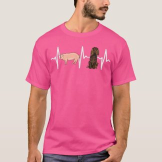 Pig Boykin Spaniel Heartbeat Hondenliefhebber T-shirt