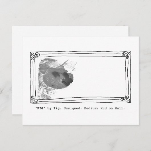 Pig by Pig. Unsigned. Mud on Wall Briefkaart (Voorkant / Achterkant)