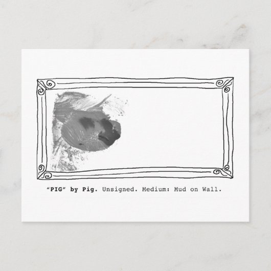 Pig by Pig. Unsigned. Mud on Wall Briefkaart (Voorkant)