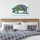 Pig Canvas Afdruk (Insitu (Slaapkamer))