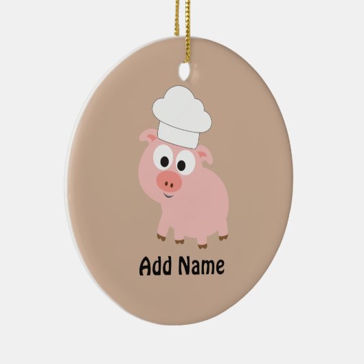 Pig Chef Keramisch Ornament (Rechts)