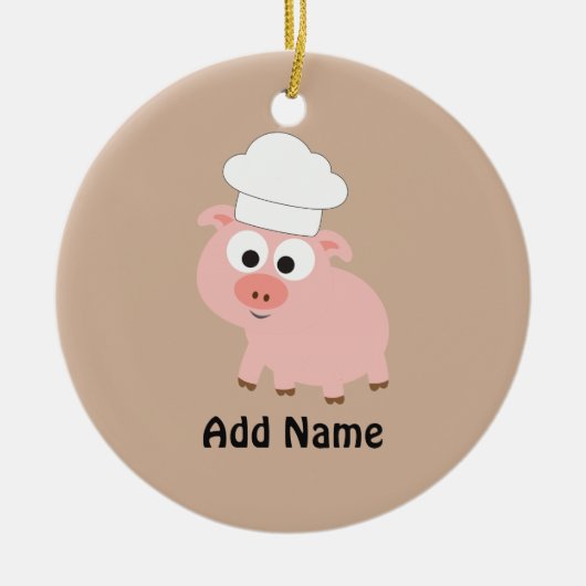 Pig Chef Keramisch Ornament (Voorkant)