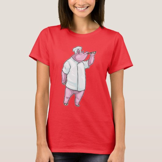 Pig Chef Koken lepel Cook T-shirt (Voorkant)