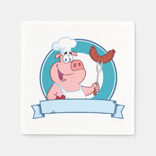 Pig Chef Paper Napkins Servet (Voorkant)
