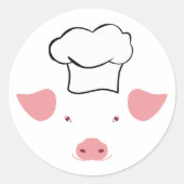 Pig Chef Ronde Sticker (Voorkant)