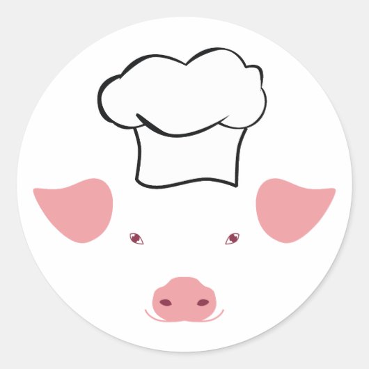 Pig Chef Ronde Sticker (Voorkant)