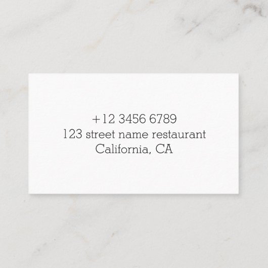 Pig Chef Visitekaartje (Achterkant)