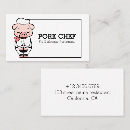 Pig Chef Visitekaartje (Voorkant / Achterkant)