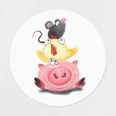 Pig Chick en Mouse Friends Labels - Funny (Design 1)