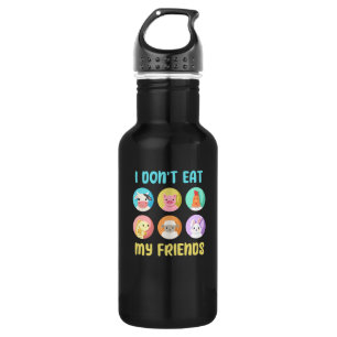 Pig Chicken Bunny Friends Design voor Vegan Mensen Waterfles