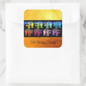 Pig Chinees Nieuwjaar 2019 Pop Gold Square S Vierkante Sticker (Tas)