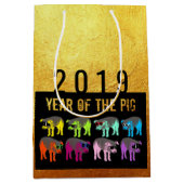 Pig Chinees nieuwjaar Zodiac Birthday M Gift Bag Medium Cadeauzakje (Voorkant)