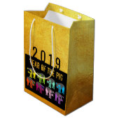 Pig Chinees nieuwjaar Zodiac Birthday M Gift Bag Medium Cadeauzakje (Achterkant Gekanteld)