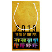 Pig Chinees nieuwjaar Zodiac Birthday S Gift Bag Klein Cadeauzakje (Achterkant)