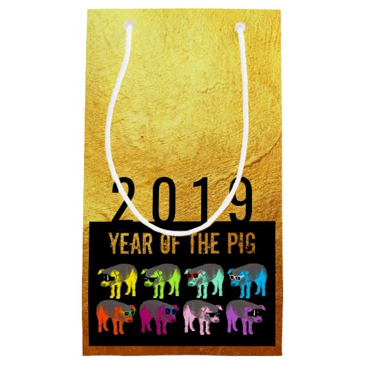 Pig Chinees nieuwjaar Zodiac Birthday S Gift Bag Klein Cadeauzakje (Voorkant)