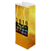 Pig Chinees nieuwjaar Zodiac Birthday W Gift Bag Wijn Cadeautas (Achterkant Gekanteld)