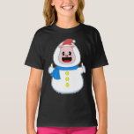 Pig Christmas Snowman T-shirt<br><div class="desc">Dit ontwerp is het perfecte geschenk voor een verjaardag, Kerstmis en andere feestelijkheden. Het is geschikt voor vrouwen, mannen en kinderen.</div>