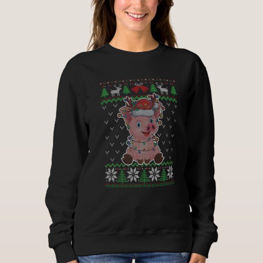 Pig Christmas Ugly Sweater Santa Pig  Xmas (Voorkant)
