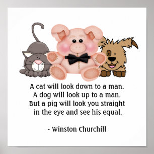 PIG Citaat van Winston Churchill Poster