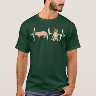 Pig Collie Heartbeat Dog Lover  T-shirt