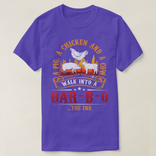 Pig Cow BBQ Meat Lover Grill Friends Fun Chicken  T-shirt (Design voorkant)