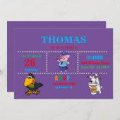 Pig, Crow, Dog Funny Invitation Kaart (Voorkant / Achterkant)