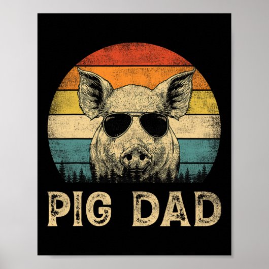 Pig Dad Pig Lovers Daddy Father&#; s Day Poster (Voorkant)