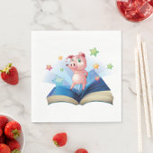 Pig Dancing On A Book Napkins Servet (Insitu)