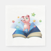 Pig Dancing On A Book Napkins Servet (Voorkant)