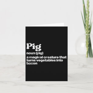 Pig Definition Bycon Funny BBQ Byrbecue Grill Mann Kaart