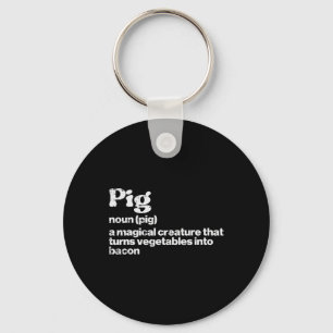 Pig Definition Bycon Funny BBQ Byrbecue Grill Mann Sleutelhanger