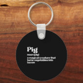 Pig Definition Bycon Funny BBQ Byrbecue Grill Mann Sleutelhanger (Voorkant)