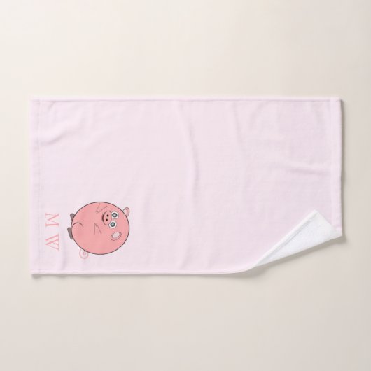 Pig Design Monogrammed Bad Handdoek (Handdoek)