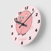 Pig Design Personalised Ronde Klok (Hoek)
