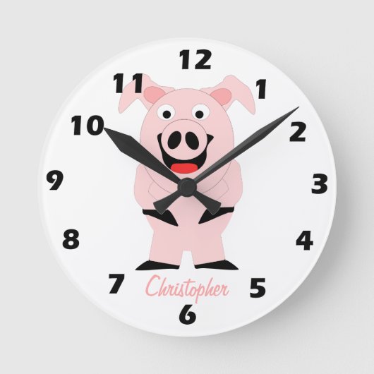 Pig Design Personalised Ronde Klok (Voorkant)