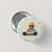 Pig Driving Car met Giant Egg - Whimsical Fun Ronde Button 3,2 Cm (Voorkant /achterkant)