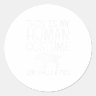 Pig Easy Halloween Human Costume Boar Pork S Ronde Sticker