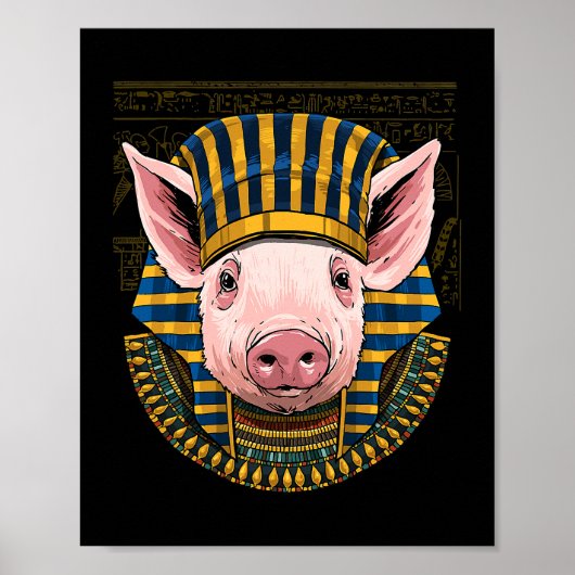 Pig Egyptian Pharaoh Historian Archeoloog 90 Poster (Voorkant)