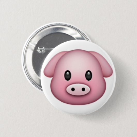 Pig Emoji Ronde Button 5,7 Cm (Voorkant /achterkant)