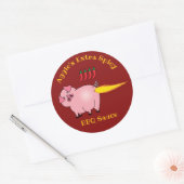 Pig Farting Fire Spicy BBQ Sauce Ronde Sticker (Envelop)