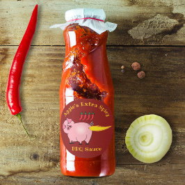 Pig Farting Fire Spicy BBQ Sauce Ronde Sticker