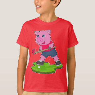 Pig Field hockey stick T-shirt