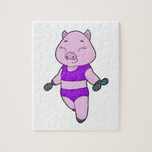 Pig Fitness Dumbbell Legpuzzel