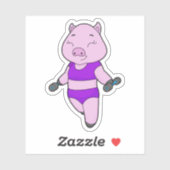 Pig Fitness Dumbbell Sticker (Vel)