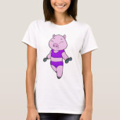 Pig Fitness Dumbbell T-shirt (Voorkant)
