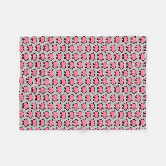 Pig Fleece Deken (Voorkant (Horizontaal))