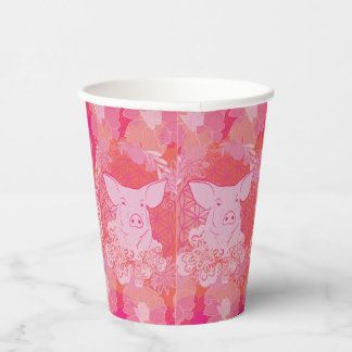 pig, flower of life, blue, mandala, zen, chakra, p papieren bekers