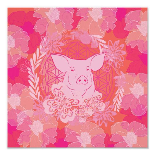 PiG Flower of life Foto Afdruk (Voorkant)