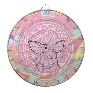 pig,flower of life, rose, mandala,zen,chakra, dartbord