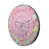 pig,flower of life, rose, mandala,zen,chakra, dartbord (Voorkant Rechts)